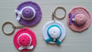 Crochet Cute Hat Keychains 1