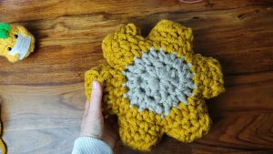 Crochet Flower Pillow with Chunky Yarn in 30 min 1