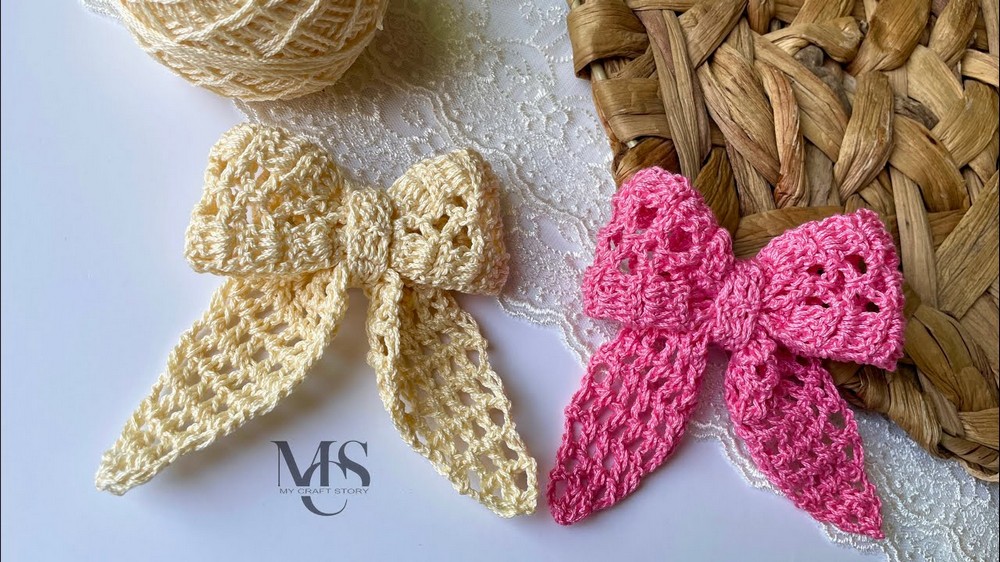 Crochet Lace Bow Hair Clip Pattern 1