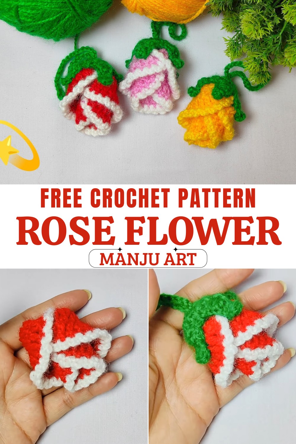 Crochet Rose Flower Tutorial