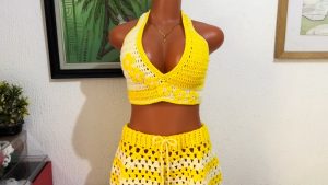 How to Crochet Flower Bralette Top 1