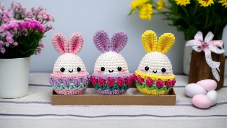 Graceful Crochet Easter Bunny Egg For Playful Touch