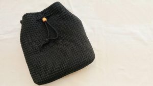 Classic Crochet Drawstring Bag with Modern Appeal