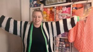Free Crochet Striped Cardigan For The Fashion-Forward