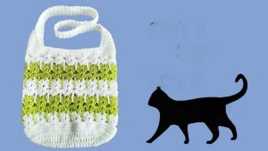 Stylish Crochet Summer Cat Tote Bag For Cat Lovers
