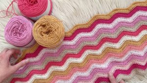 Soothing Crochet Ripple Blanket with Gentle Charm