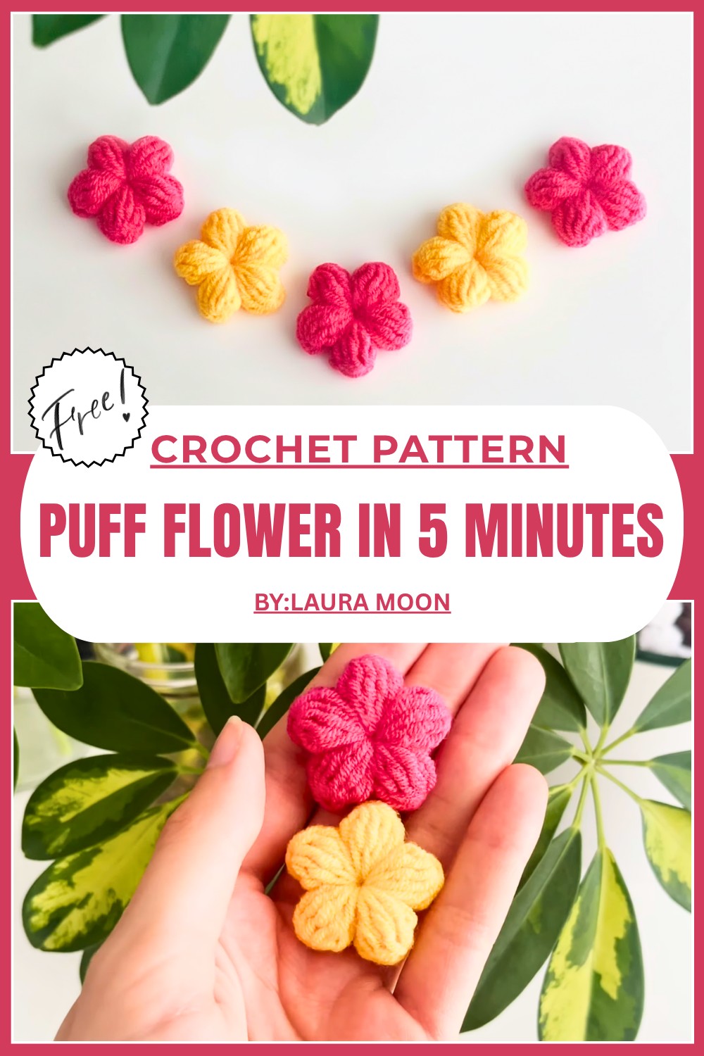 Crochet Puff Flower In 5 Minutes