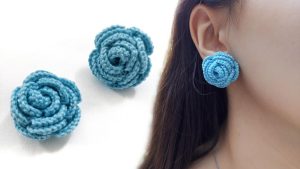 Crochet Flower Earrings Tutorial 1