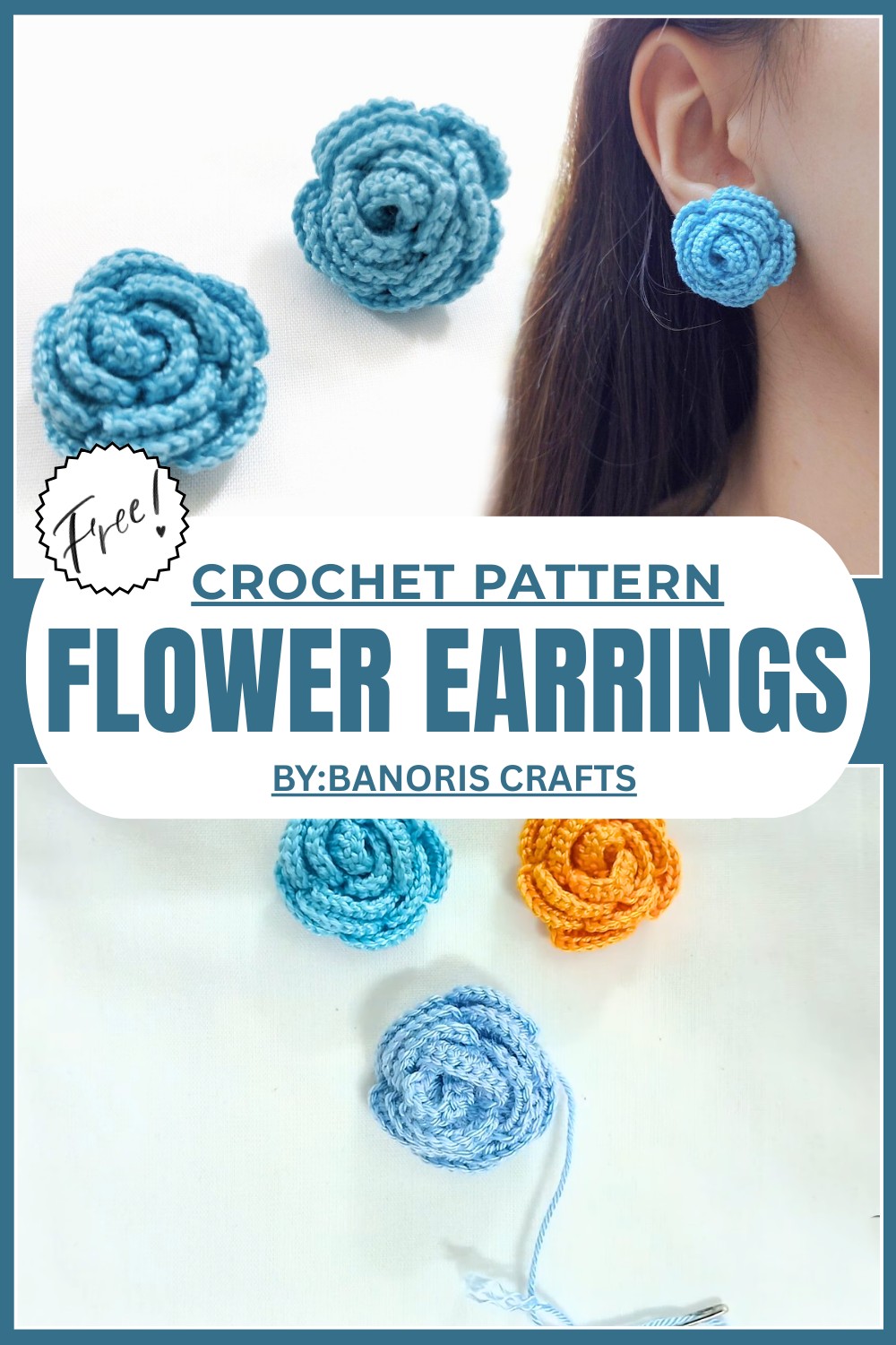 Crochet Flower Earrings Tutorial