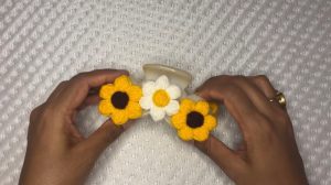 Crochet Flower Hair Claw Clip 13
