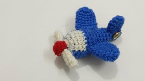 Crochet Mini Aeroplane Keychain 1