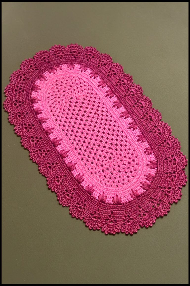 Crochet Oval Table Runner Tutorial 12