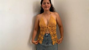 Crochet Top With Floral Drop 1