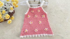 Super Beautiful Crochet Floral Baby Dress 1