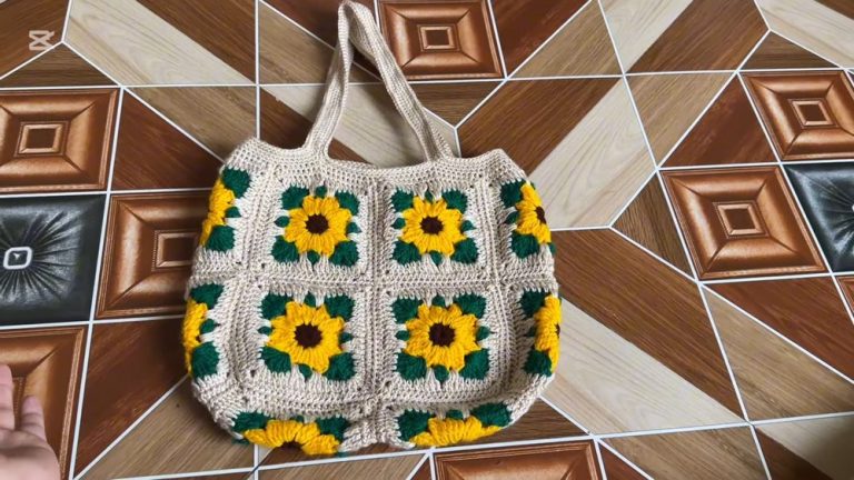 Crochet Sunflower Bag Tutorial 8