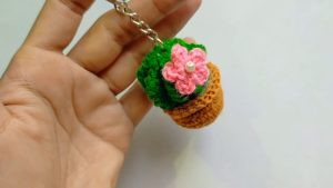 Crochet Cactus Keychain Pattern 1