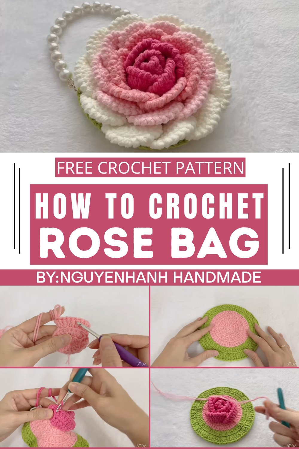 Crochet Rose Bag