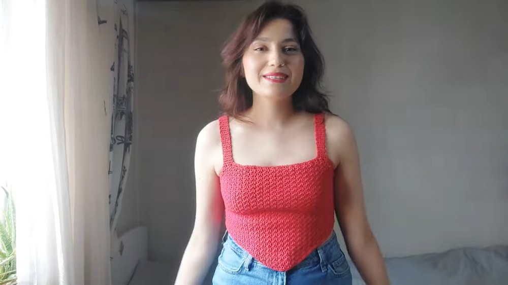 Easy Crochet Corset Crop Top 1