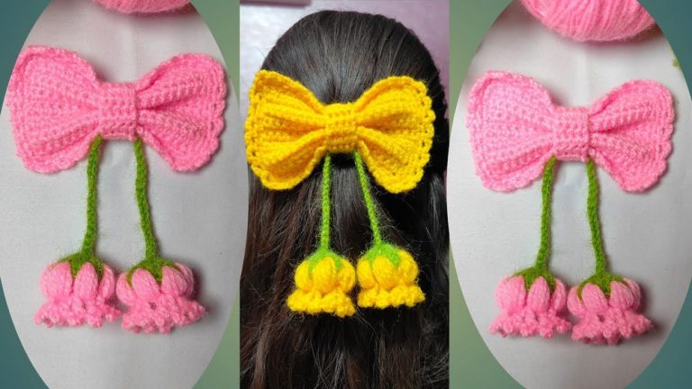 Crochet Lace Hair Clips Bow 1