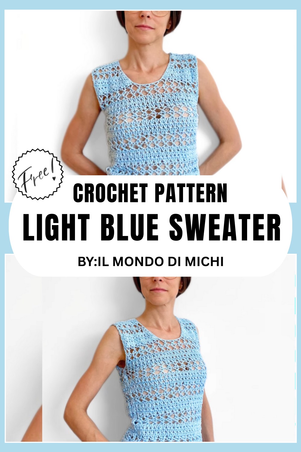 Crochet Light Blue Sweater