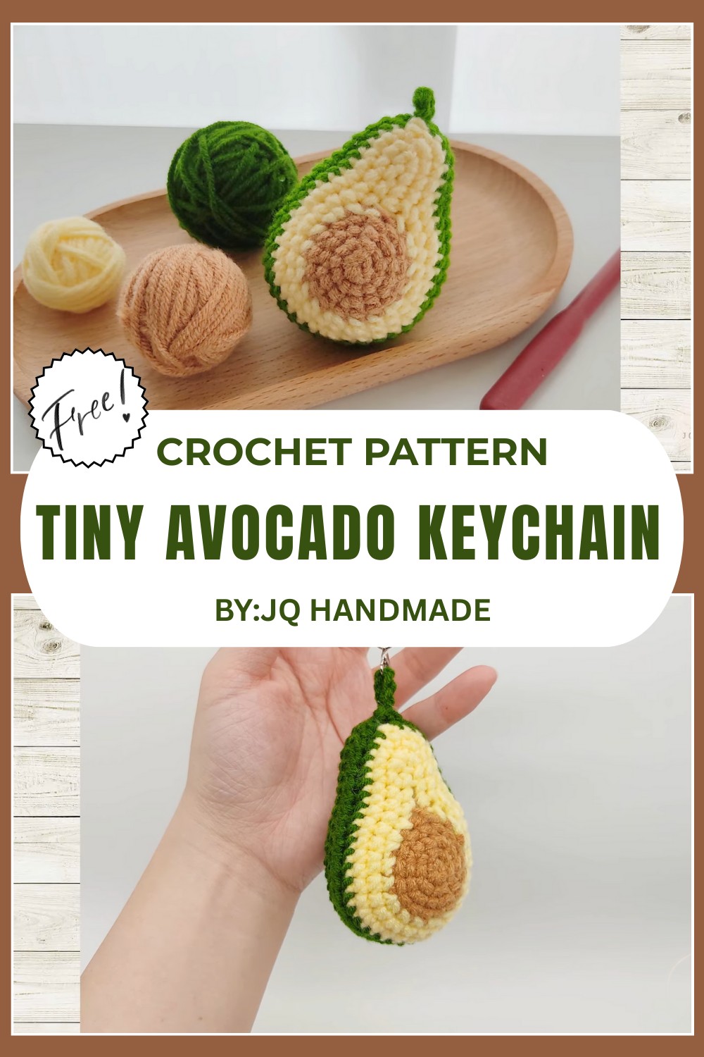 Crochet Tiny Avocado Keychain