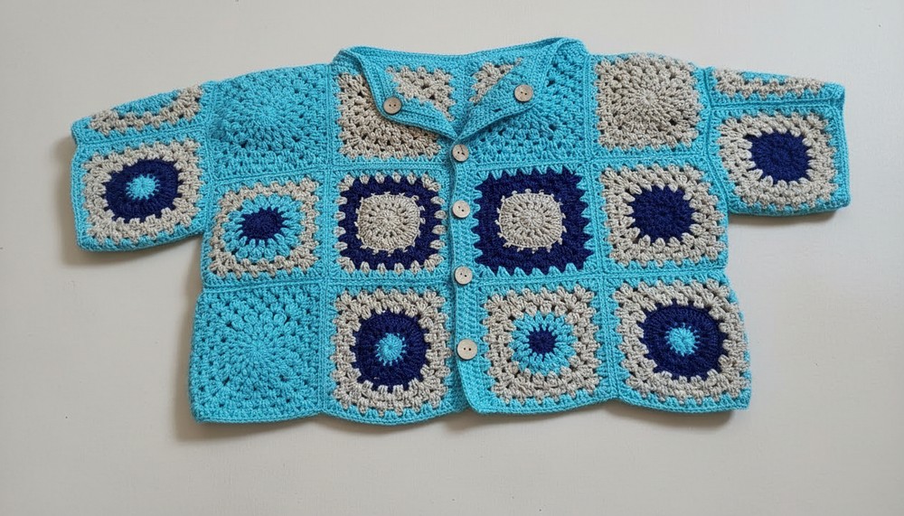 Crochet Granny Square Cardigan Pattern 1