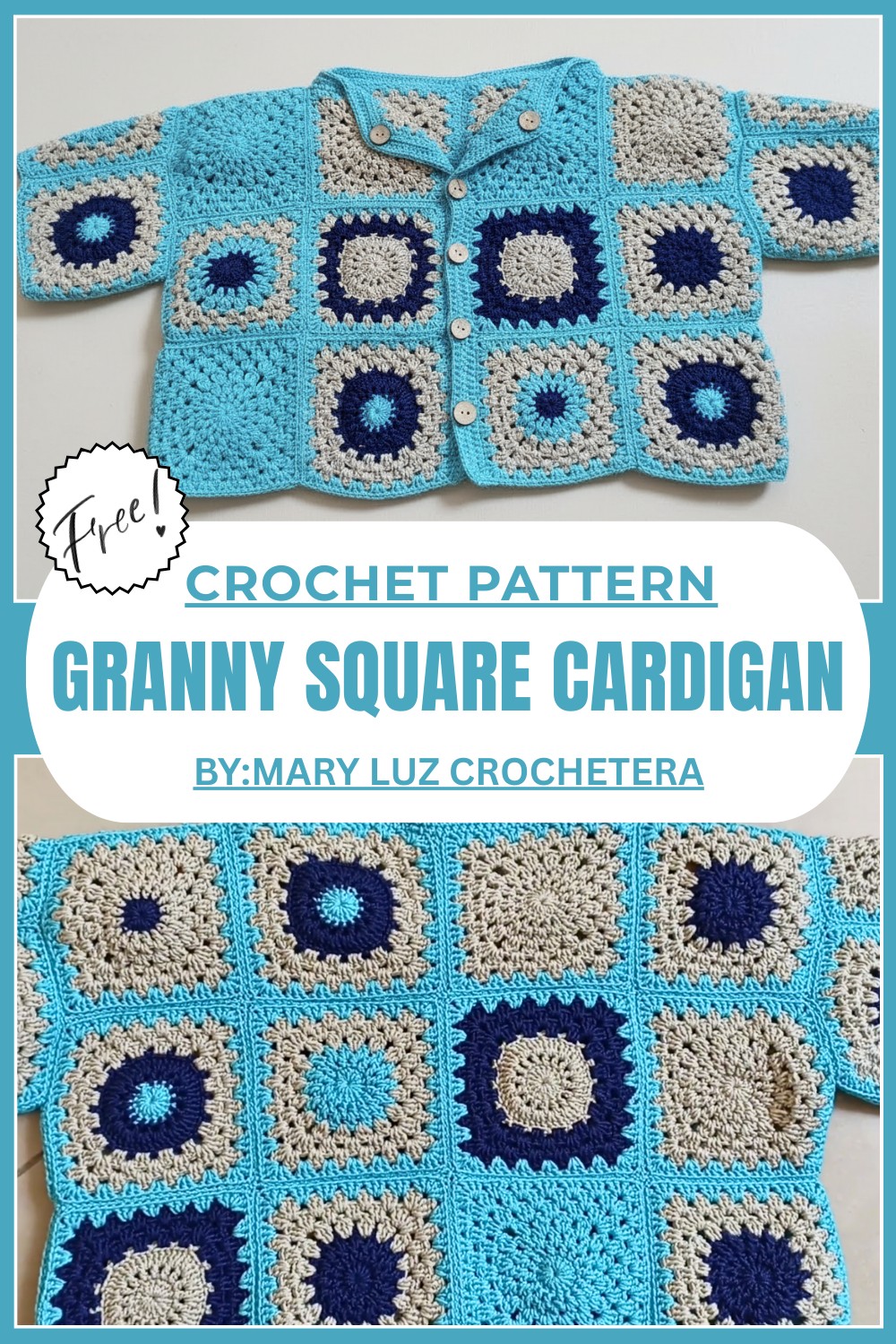 Crochet Granny Square Cardigan Pattern
