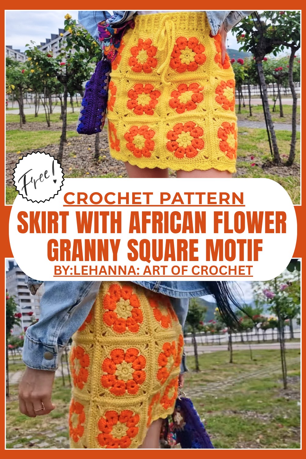 Crochet a Skirt with African Flower Granny Square Motif