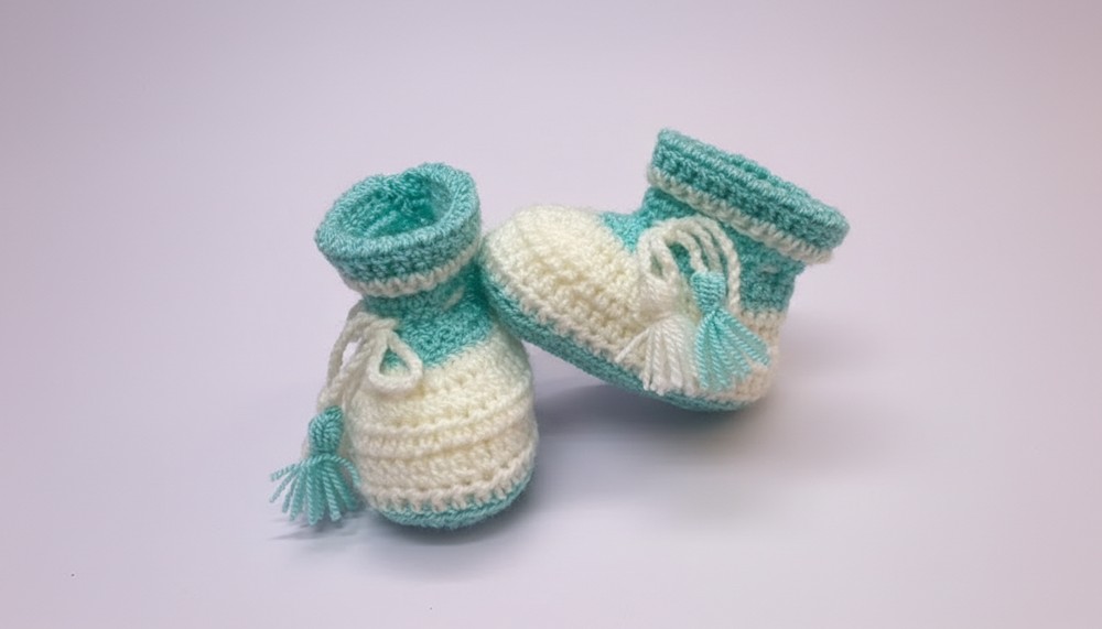 Crochet Baby Booties Pattern 1