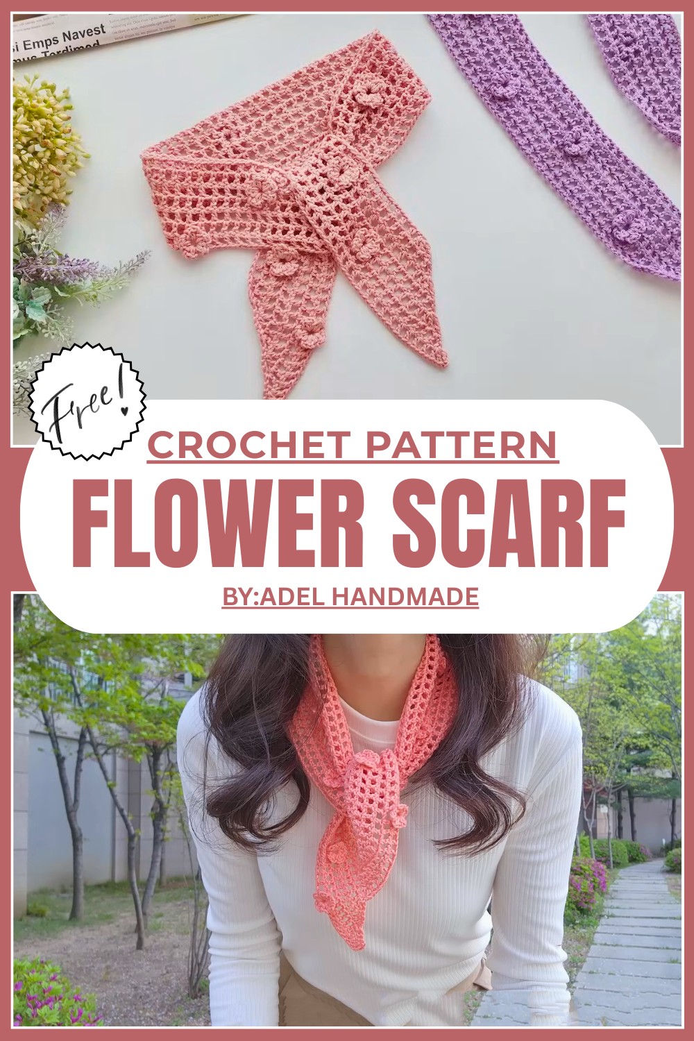 Crochet Flower Scarf Pattern