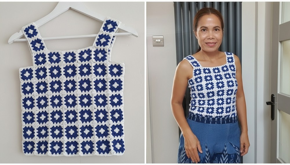 Crochet Granny Square Top 1