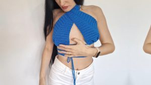 Crochet Halter Top Open Back & Criss-cross Design 1