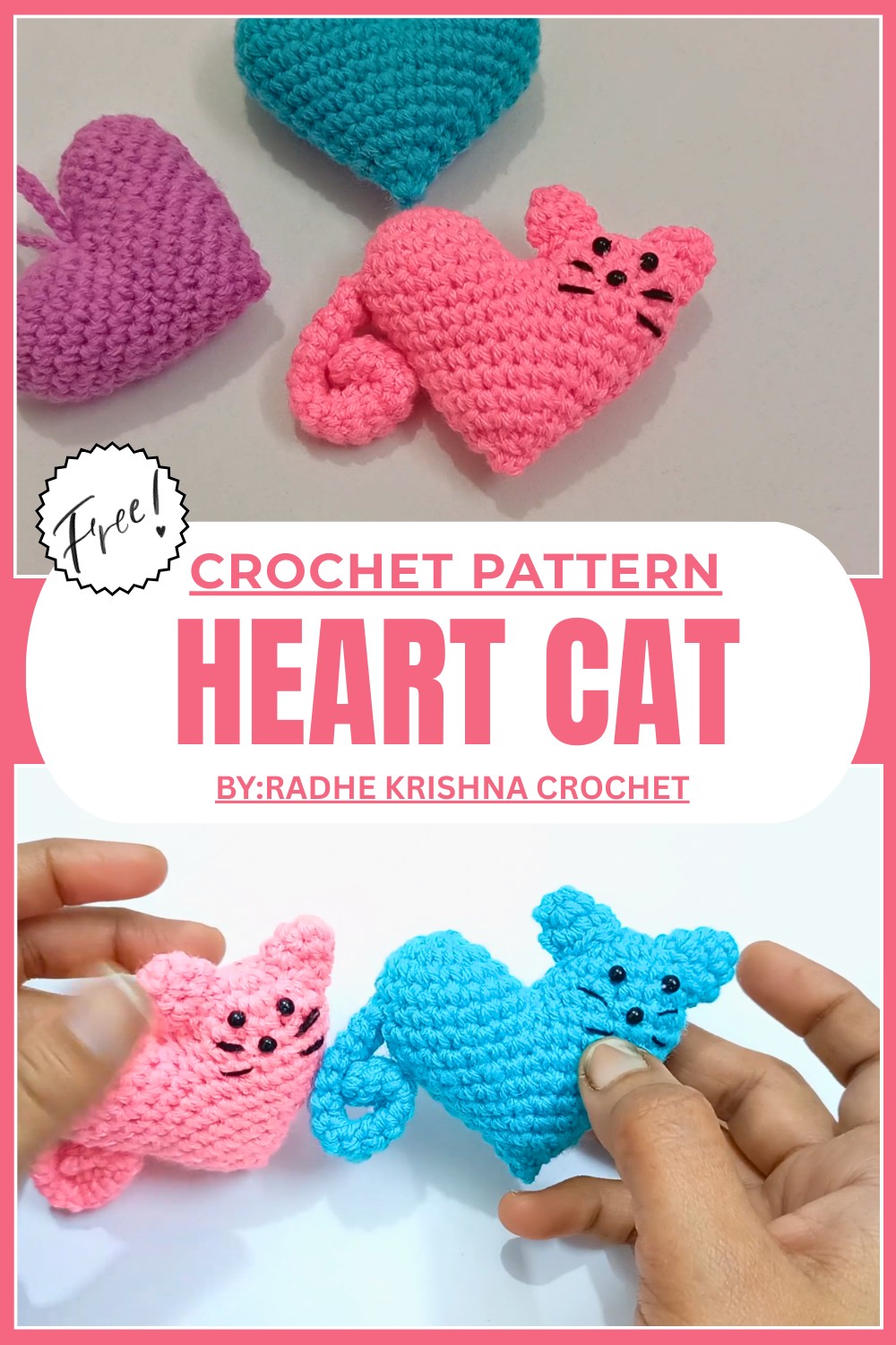 Crochet Heart Cat Patternn