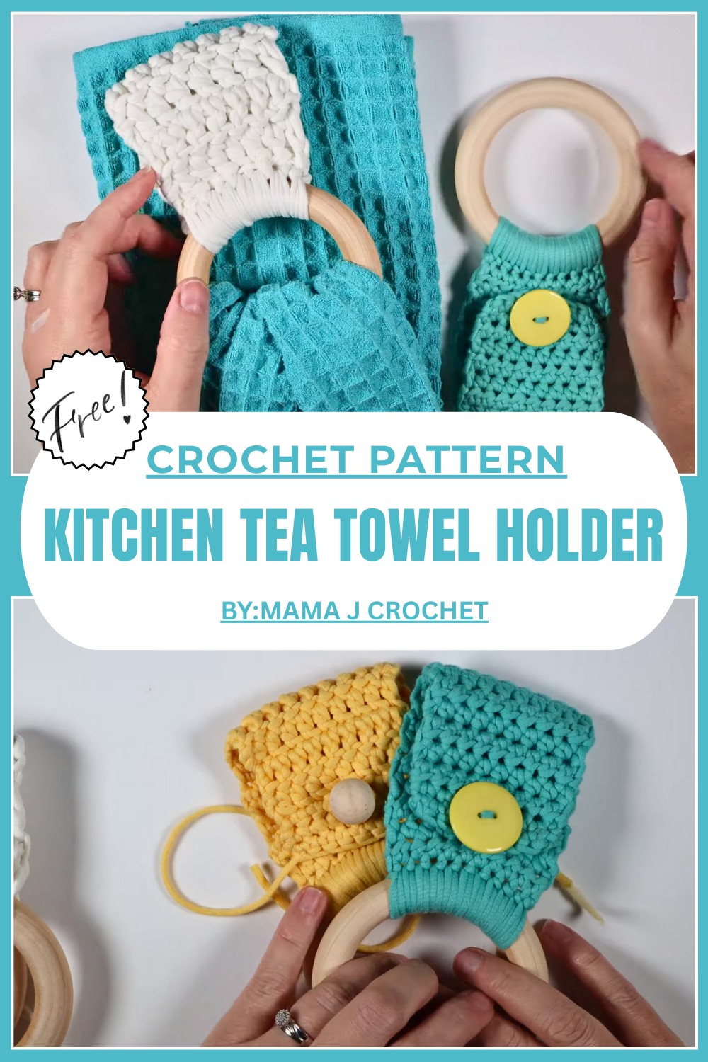 Crochet Kitchen Tea Towel Holder
