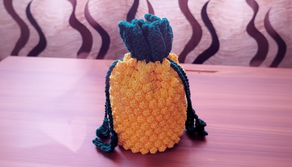 Crochet Pineapple Pouch Tutorial 1
