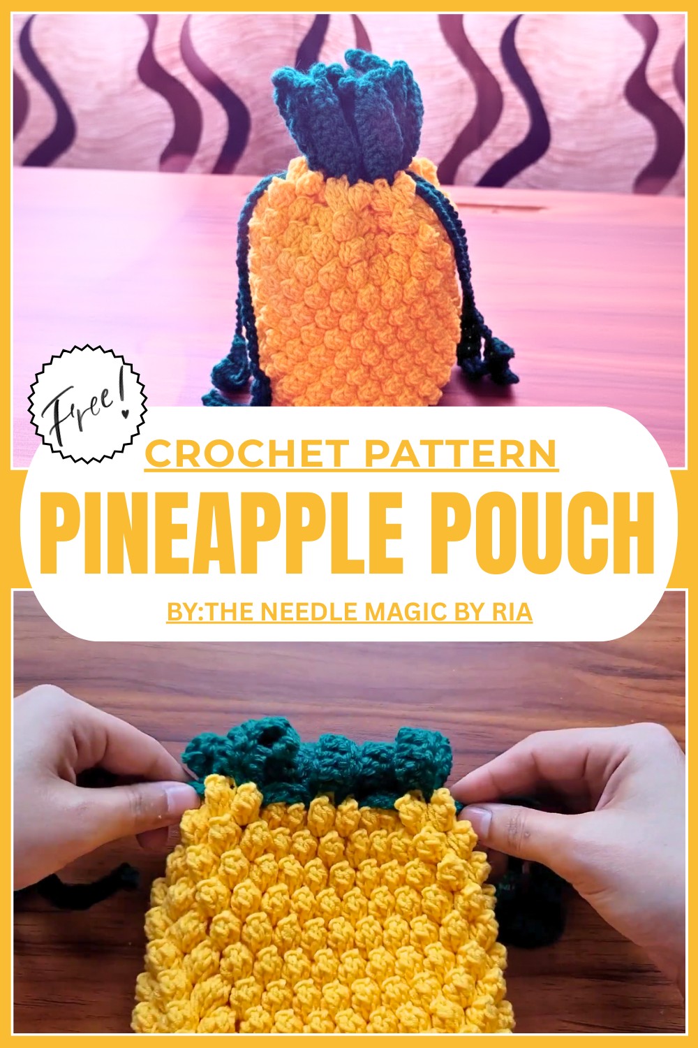 Crochet Pineapple Pouch Tutorial