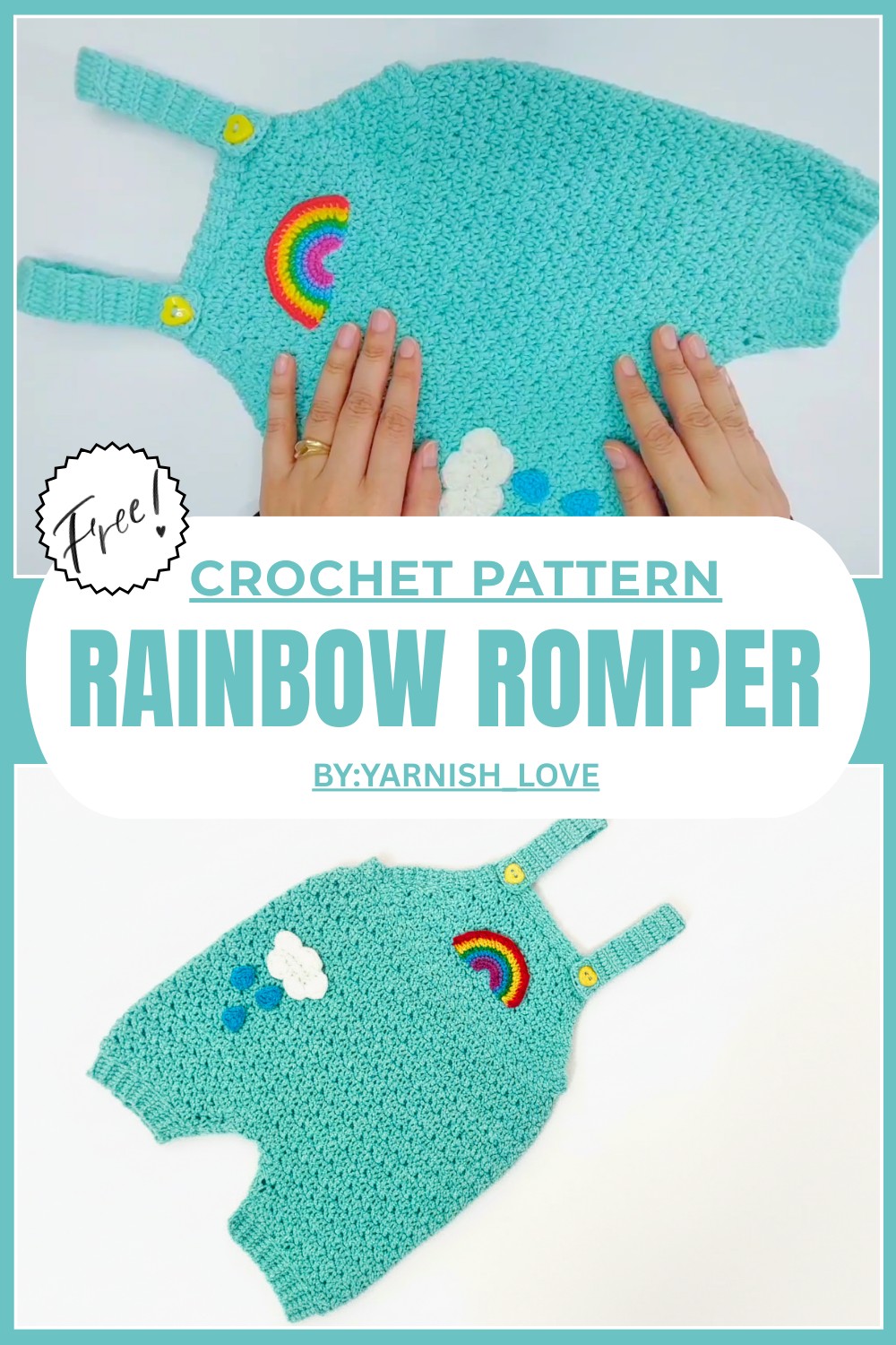 Crochet Rainbow Romper Pattern