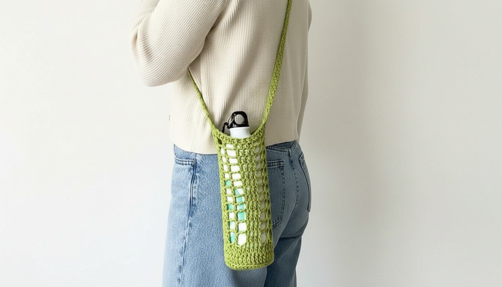 Crochet Water Bottle Bag Pattern 1