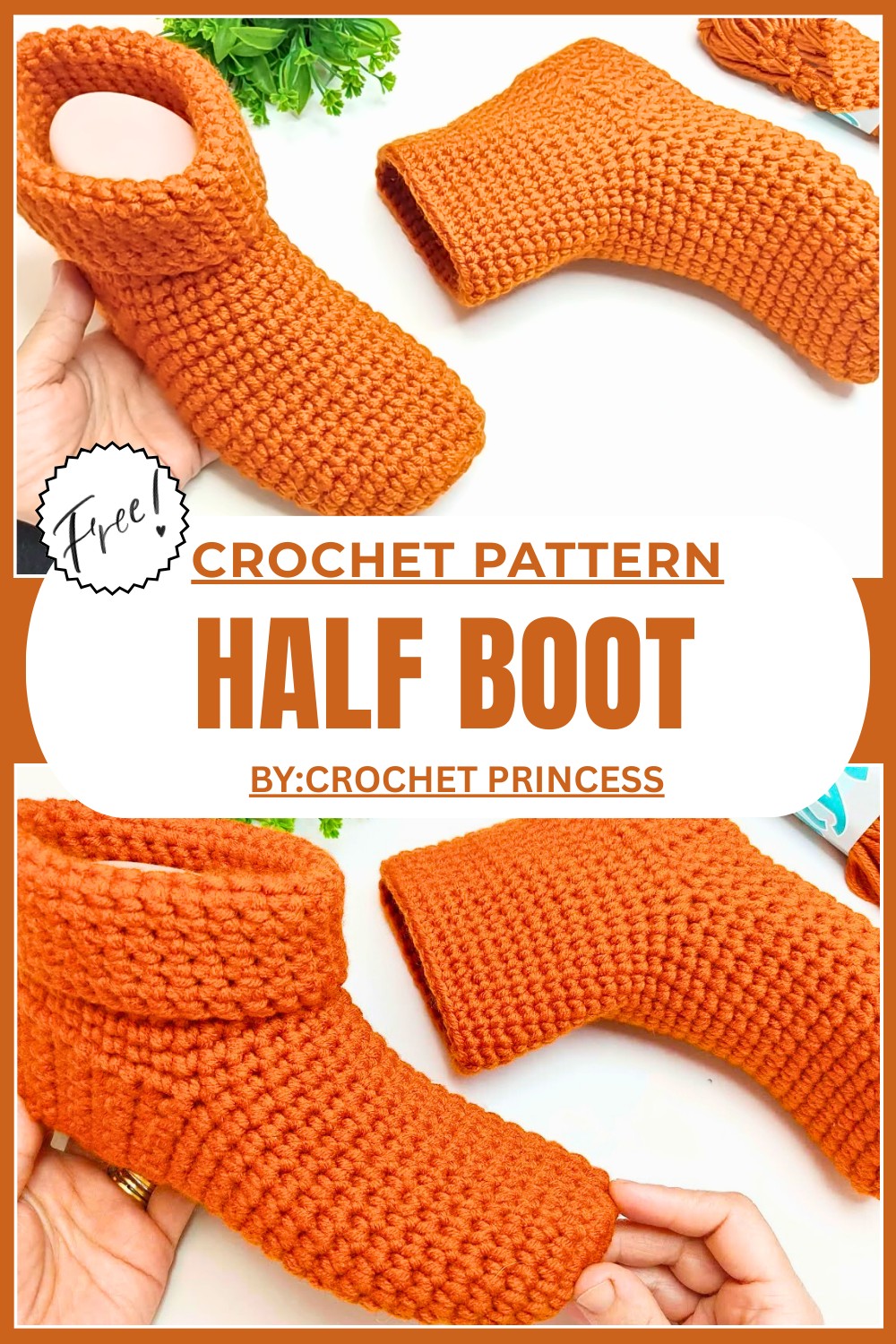 Easy And Quick Crochet Half Boot