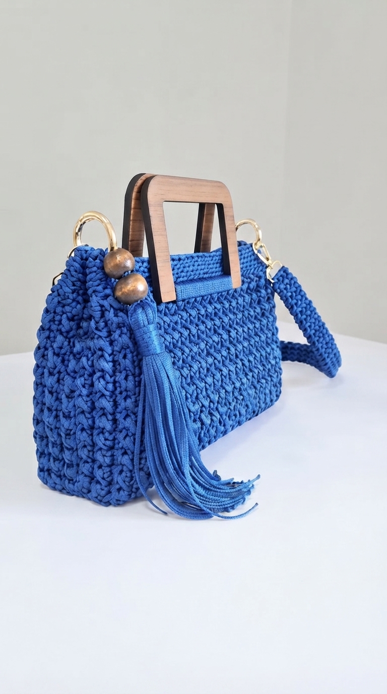 Breezy Crochet Bag With Wooden Handle Pattern