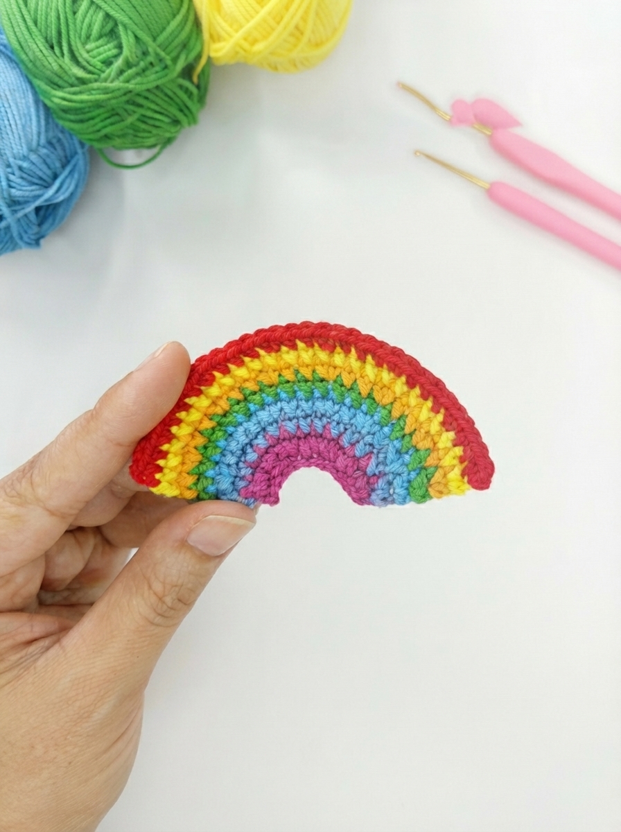 Cozy Crochet Rainbow Applique Pattern