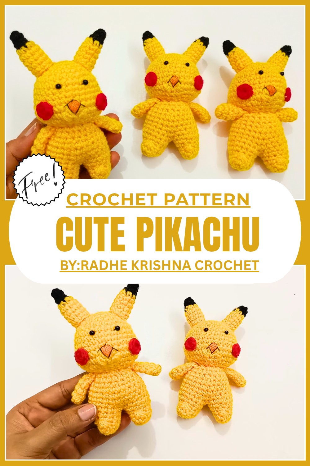 Pikachu Patterns Lovely Free Crochet Pikachu Pattern For Pokémon Fans - Crocht Art