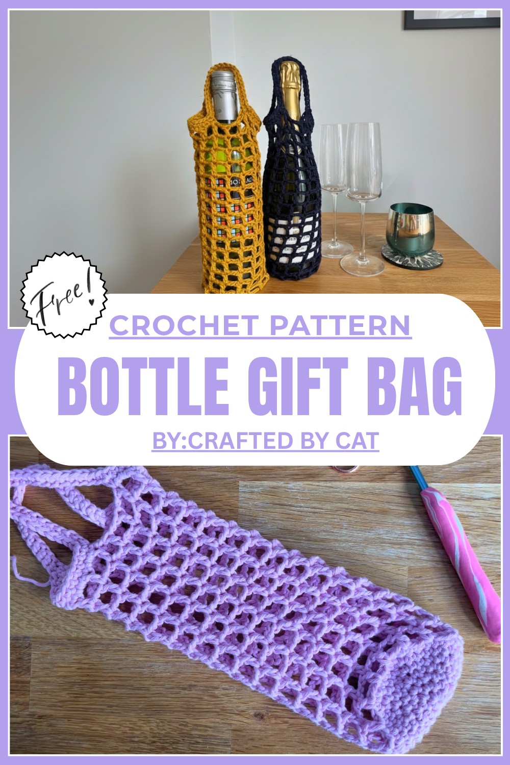 Crochet Bottle Gift Bag Pattern