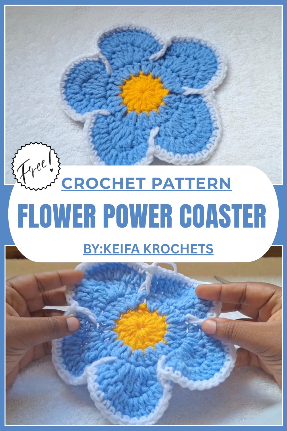Crochet Flower Power Coaster Pattern