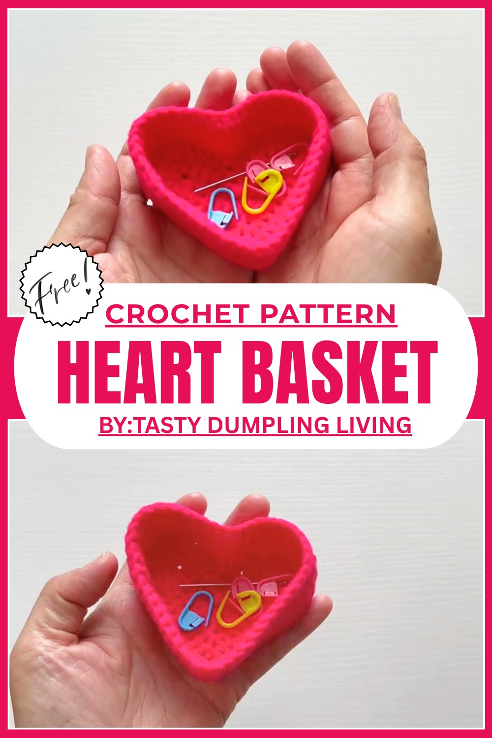 Crochet Heart Basket Pattern