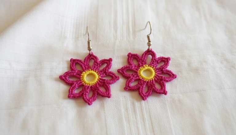 Crochet Motif Earrings Pattern 1