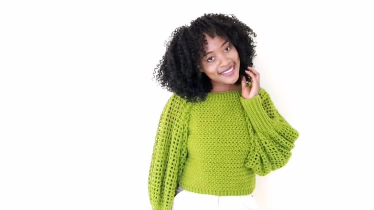 Crochet Puff Long Sleeve Top Pattern 3