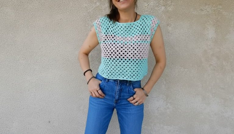 Crochet Top In Granny Stitch Pattern 2