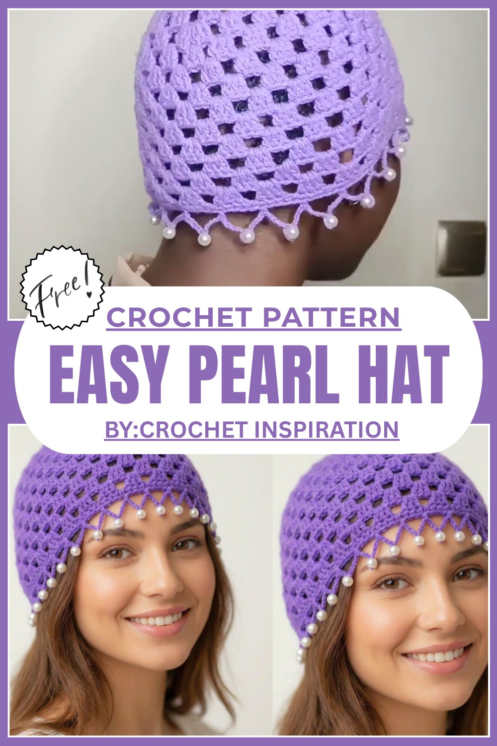 Easy Crochet Pearl Hat Tutorial