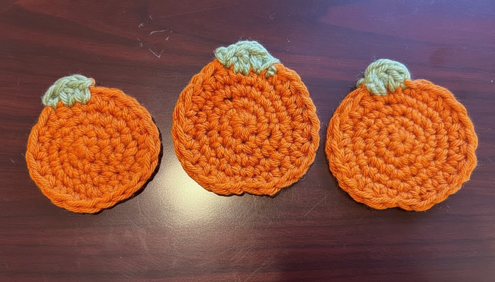 Easy Crochet Pumpkin Car Coasters 1